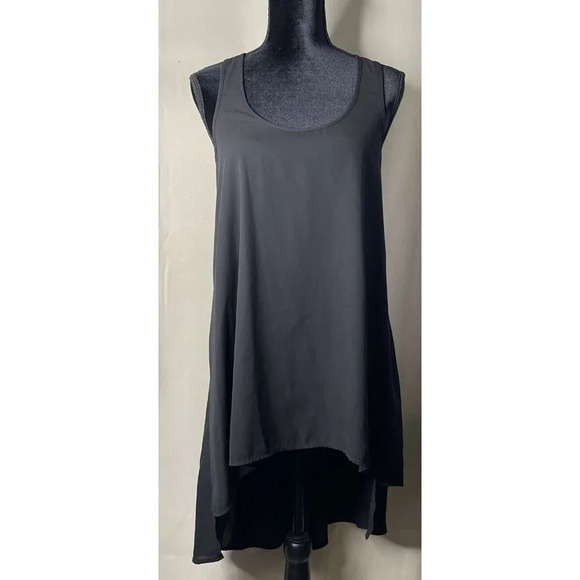 Ariat Black High Low Tunic Top Tank Shirt Chiffon Sleeveless Womens Size S/P - Picture 1 of 7